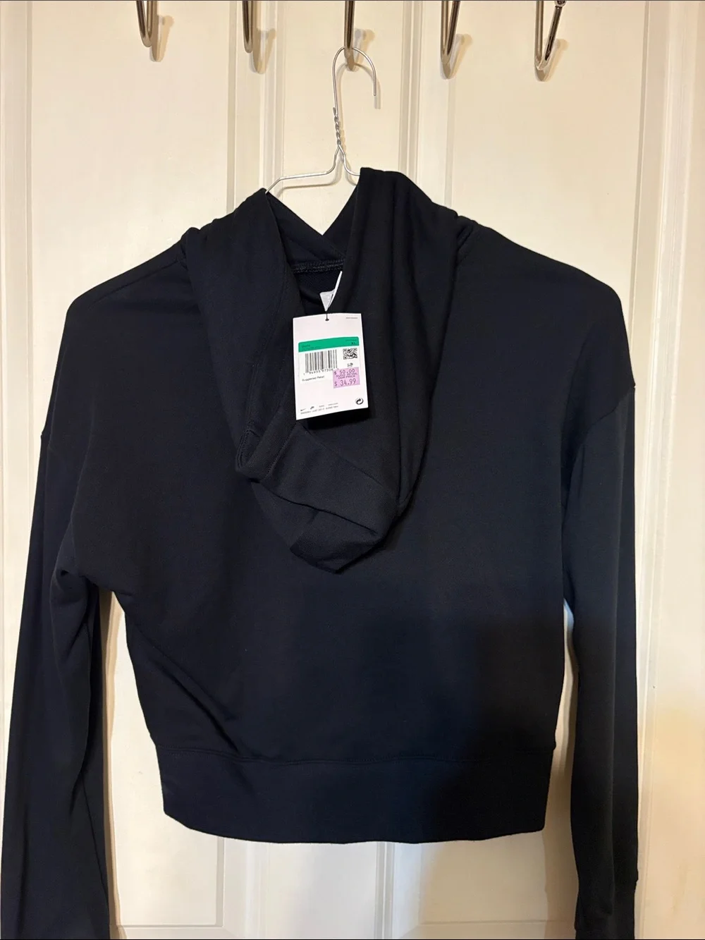 Nike Black Cropped Logo Hoodie